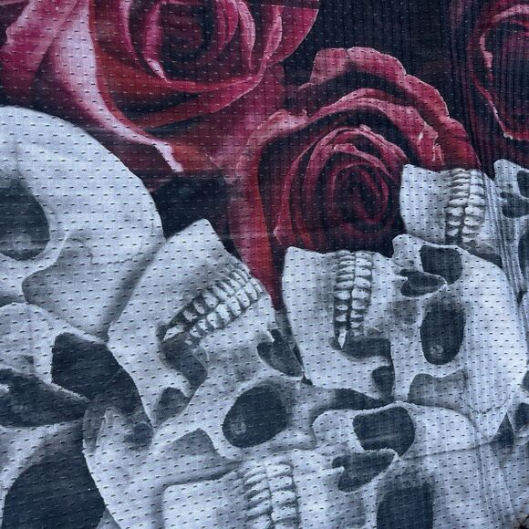 Skull & Roses Mens Mesh Tank Top Medium Y2K Hipster Streetwear Rock & Roll - Picture 3 of 8